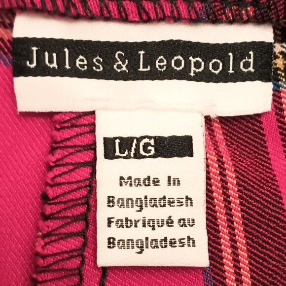 Jules & Leopold Size L Red Holiday Plaid Pull-on Pants (EUC) - Picture 2 of 11